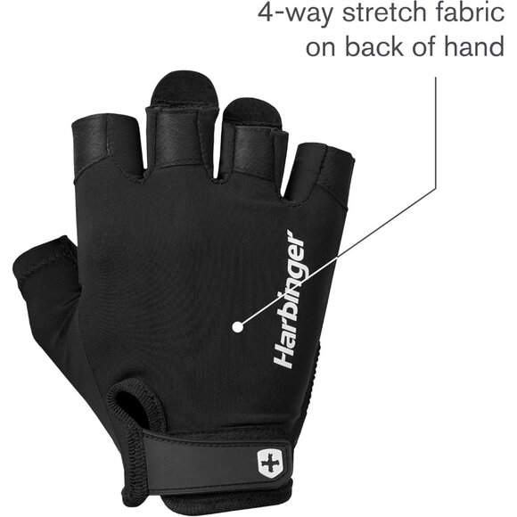 Harbinger Womens Power Weightlifting Glove with Adjustable Wrist Strap Size L - Picture 3 of 8